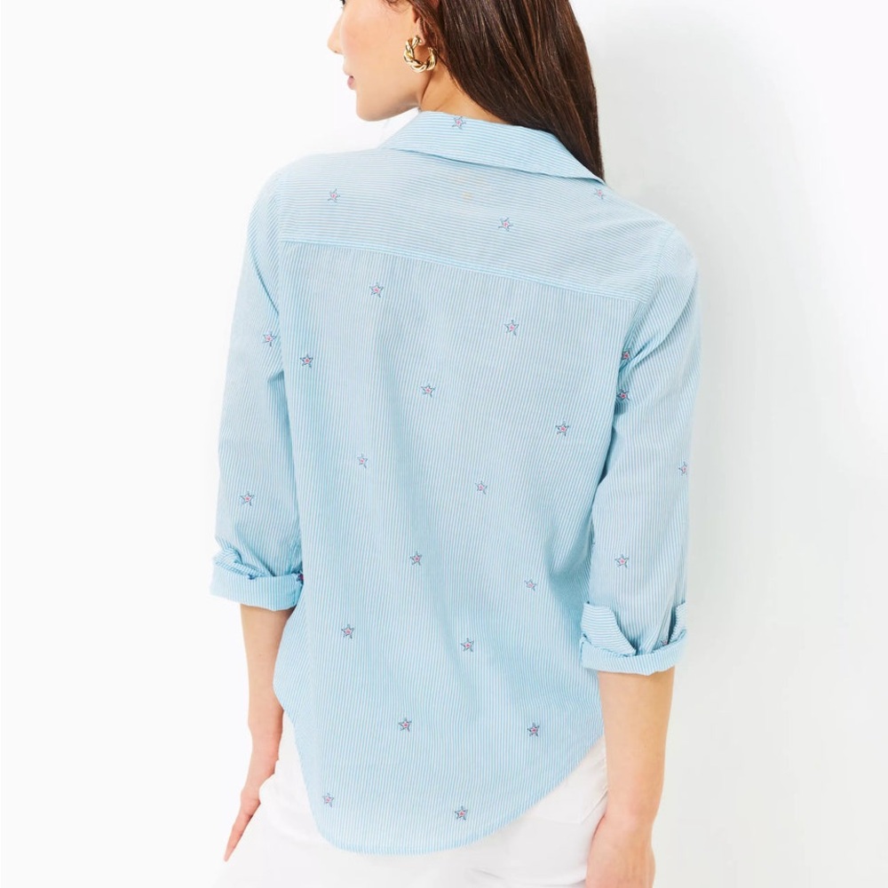 NWT Lily Pulitzer Sea View Button Down- Seaside Star - Picture 3 of 10